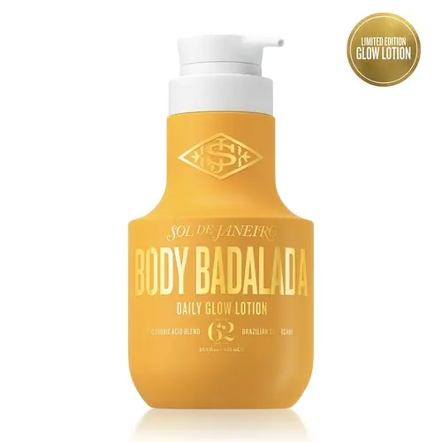 Sol de Janeiro Limited Edition Body Badalada Daily Glow Lotion - Hydrating, Weightless Lotion with Cheirosa 62 Fragrance, Jasmine, Glycerin, Almond, Shimmering Glow, Brightening, Scented Lightweight Cosmetic Body Moisturizer for Daily Use, Caramel, Coco-C