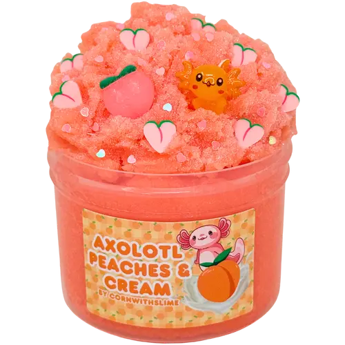 Axolotl Peaches & Cream 8oz Slime Icee Texture Scented Peaches & Cream Not Edible