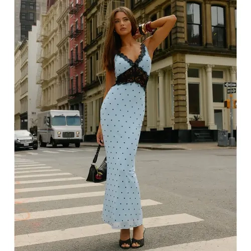 City Crush Polka Dot Lace Maxi Dress