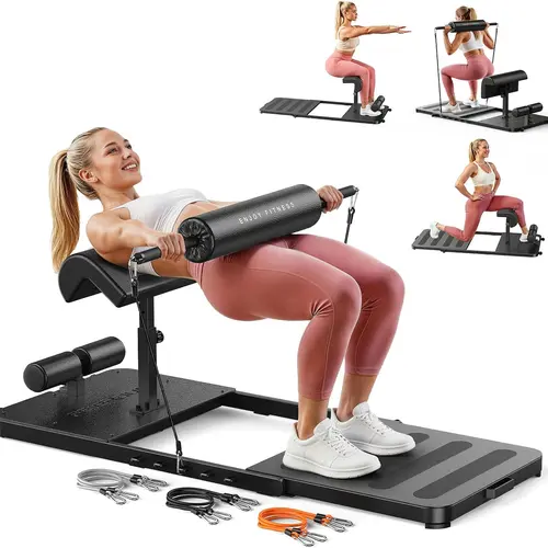 FED Fitness Feierdun Series HT1 Hip Thrust Bench for Home Gym, Glute Workout Equipment with Padded Barbell Bar and 7-Level Progressive Resistance, 6-in-1 Hip Thrust Bench for Hip Thrust, Sissy Squat