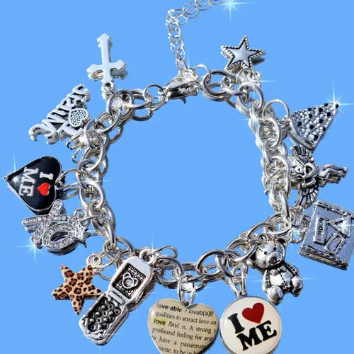 Vintage Heart Charm Bracelet, Leopard Print Star Bracelet, Angel Cross Bracelet, Retro Bear Phone Strap, Letter Xoxo Charm Bracelet