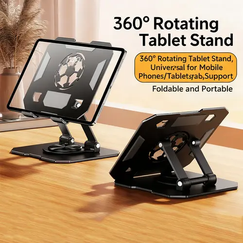 360° Rotation iPad Stand - Foldable, Adjustable, Durable Desk Mount Tablet Holder for Home Office, Tablet & Computer Desk Accessories
