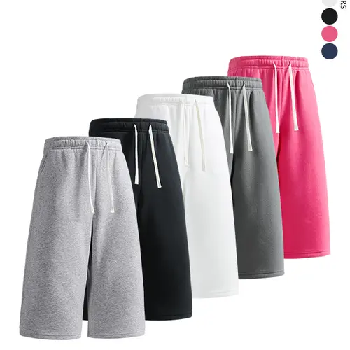 5 Pack Men's Solid Loose Straight 3/4 Sweatpants,Plain Casual versatile Joggers,unisex knit Sports capri Pants,For Daily Wear,Suitable For Summer Menswear Trousers,available in 5 pack & 4 pack & 1-pack options,Please place an order according to size chart