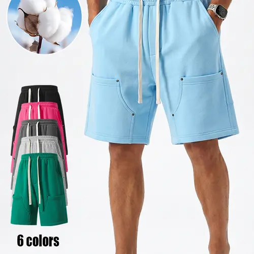 Men’s shorts with pockets and a waist design; lightweight, breathable shorts; casual, breathable, comfortable shorts—men’s shorts suitable for running, gym workouts, and all seasons.