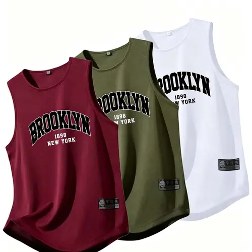 Men's Micro-Elastic Sport Tank Top 3-Pack, Lightweight Quick-Dry Workout Vest, Sleeveless Gym Running Top, All-Season Casual Athletic Wear, Sleeveless Sports Vests, Activewear Vest