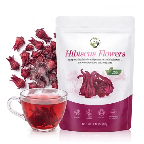 Pure Hibiscus Tea Whole Flowers - Perfect for Skin Glow & Metabolism | Women Health Support | Natural Dried Roselle, Non-GMO & Caffeine Free (60g/pack) | iTREE · Vital-Tea