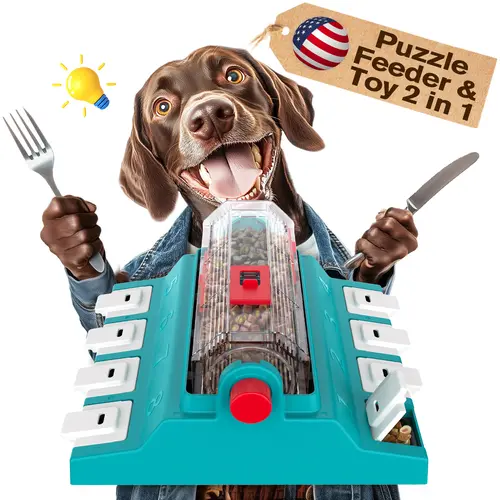 KADTC 2-Level Dog Puzzle Toy Rotating Treat Dispenser for Medium/Large Dogs