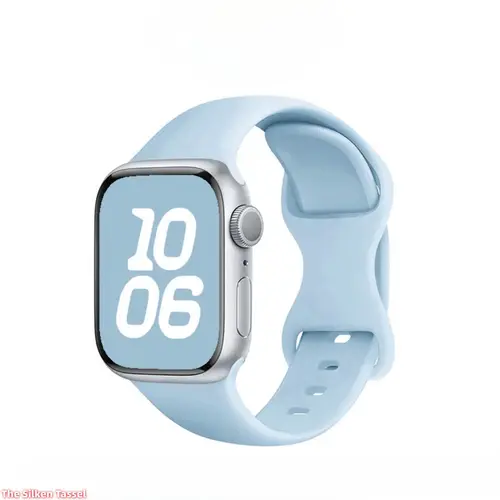 2026 New Colorway "Figure-8" Buckle Silicone Watch Band: A flexible, classic-style strap compatible with Apple Watch SE and Series 6 through 8—perfect for everyday casual wear and lifestyle styling (Strap only).