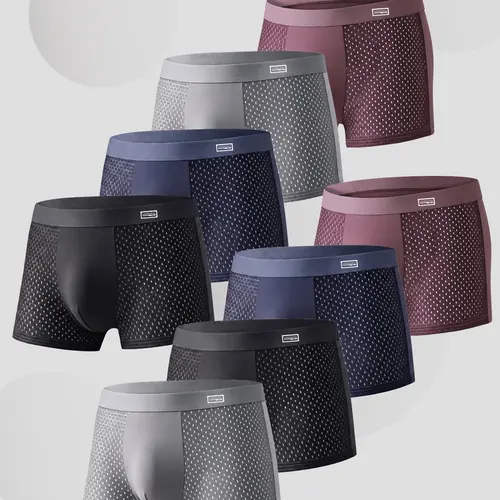 Bamboo lightweight Breathable Comfy Underwear man Mesh Breathable elastic Men's Boxers Breathable shorts Fashionable soft comfortable Casual Fitted Briefs Men's briefs Polychromatic combination Men's underpants Menswear