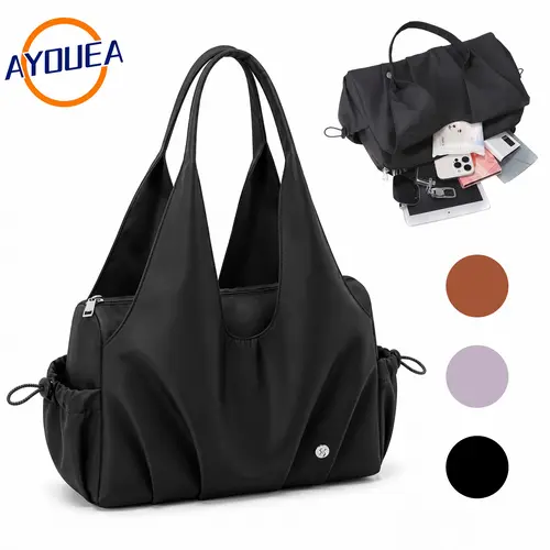 Stylish Women's Gym Tote Bag, Water Resistant Weekender Duffel with Wet Pocket, Large Capacity Multifunctional Handheld Crossbody Travel Tote Bag for Sports Fitness Yoga School Daily Use and Commuting, Lightweight Versatile Shoulder Bag Minimalism