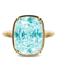 Sterling Silver Elongated Cushion Aquamarine CZ Cocktail Ring