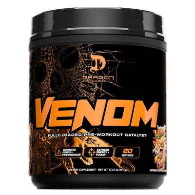 Dragon Pharma VENOM – Fully Loaded High-Stimulant Pre-Workout Catalyst - 20 servings
