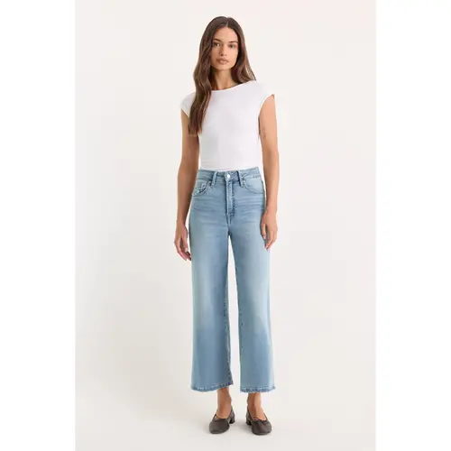 SOFT TECH GOOD WAIST PALAZZO CROPPED JEANS | INDIGO1225