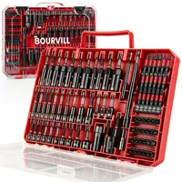 Bourvill 80 Pcs Magnetic Nut Driver Set, Metric & SAE CR-V Steel, Wing Nut Driver & Universal Socket with 1/4'' Quick-Change Extension, Red Storage Case for Drill & Impact Driver#summerfinds toolupgrade