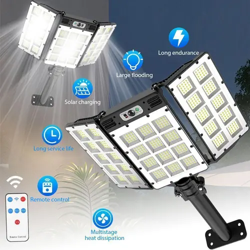 【Summerfinds】Solar Street Light Outdoor 3 Modes LED Motion Sensor Security Wall Lamp for Garden Yard Porch Decor