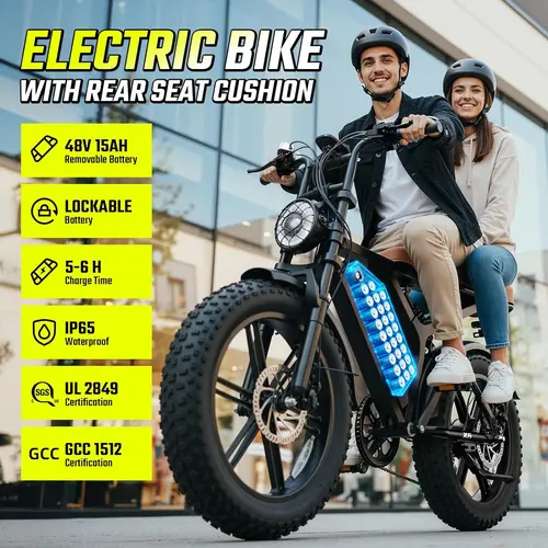 Summervibes TST X6 Electric Bike 1500W Dual Battery Fat Tire eBike, 60-120 Miles Range, Full Suspension, 28MPH, 420LBS Capacity,father'sdaygifts,campingessentials,campinggear