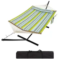 【Summer Sale】Portable Double Hammock with Stand, 475 lbs Capacity, Portable Design with Balance Rope, for Patio Backyard Garden Beach, Summer Vibe, Backyard Hammock, Outdoor Patio Furniture