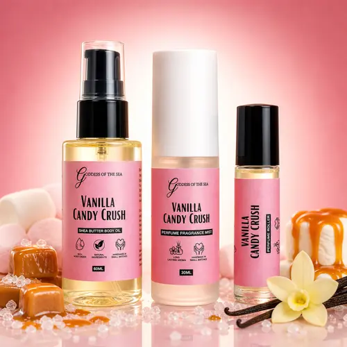 Travel Layering Trio Discovery Bundle - Shea Butter Body Oil, Perfume Fragrance Mist & Perfume Roller, Scent Layering , Body Care & Long-Lasting Fragrance Routine