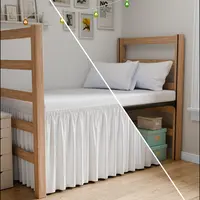 CGK | EZwrap Dorm Bedskirt - Ruffled Wrap-Around 30-40" Elastic Bed Skirt – No Mattress Lifting, Hides Under-Bed Clutter, Bedroom Storage Hack