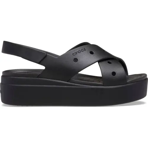 Crocs Women's Brooklyn 4U Cross Strap Sandals, Accessorize with Jibbitz Shoes Charms
