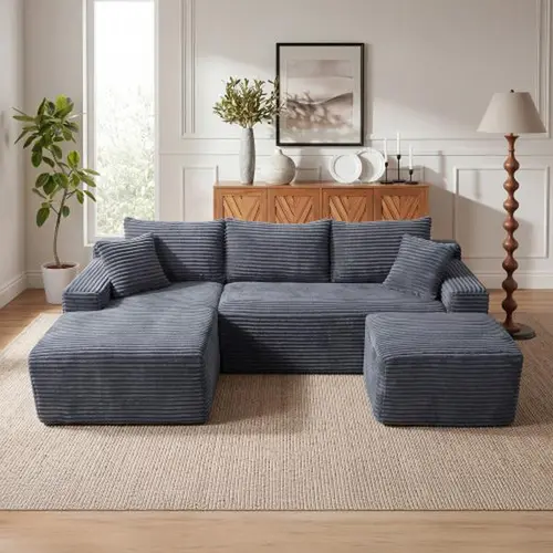 Niccae 94.5" Cloud Modular Sectional Sofa Couch with L-Shape Chaise,Modern Minimalist Upholstered Couches for Living Room Bedroom,Deep Seat Corner Couch,No Assembly Required huge,dorm essentials,home decor