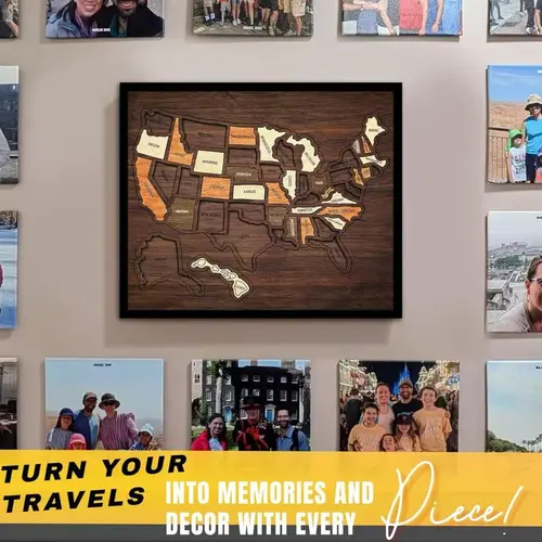 Us State Map Wooden Puzzle, Assembleable 3D Map, Travel Check-In Record, Home Decor Item, Perfect for Enthusiasts and Collectors, Wooden Jigsaw Puzzle, Diy Wooden Puzzle, Wood Puzzles