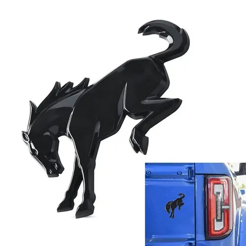 1pcs New Abs 3D Car Horse Stickers, Hot for Ford Bronco Logo, Exterior Modification, Tailgate Leaf Board, Animal Parts Badge, Car Decals, Automotive Decals