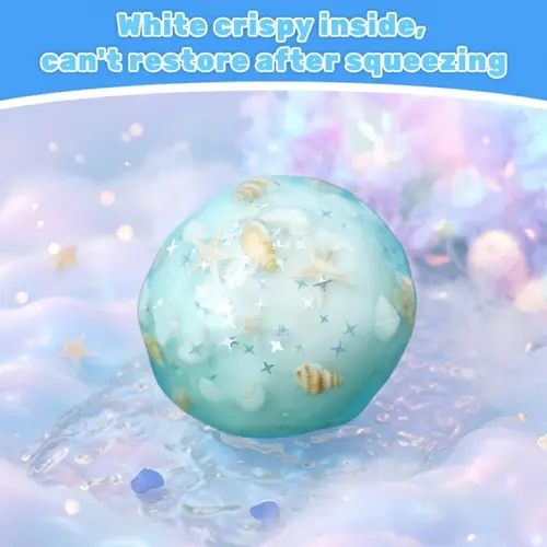 Pawtoto Pelagic Glacier Ball Handmade Stretchy Stress Ball - Food Grade Silicone, 5-7cm, Creamy Clay Feel, Soft, Slow Rebound, Fragile, Short-Lived, Sensory Fidget Relief, Gift-Ready, Easy Care, Squishies Fidget Toys for 12+ Years, Summervibes Fun Gifts