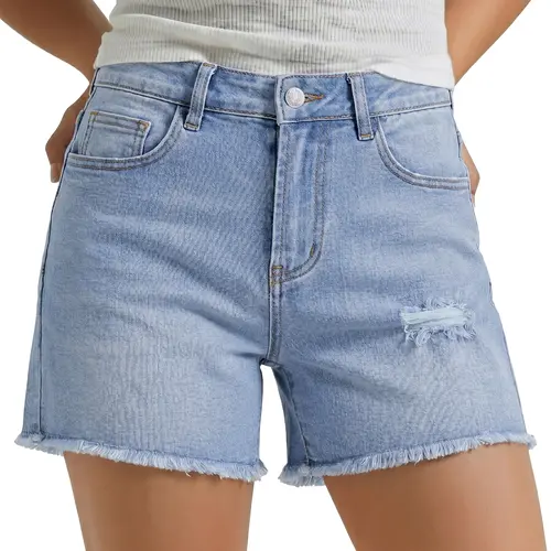 luvamia Jean Shorts for Women Summer High Waisted Stretchy Denim Shorts Casual Ripped Cut Off Jorts Country Concert Outfit,back to school shopping