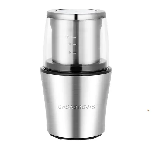 CASABREWS KWG130 Automatic Stainless Steel Blade Coffee Grinder - Coffee Making Tools, Compact Automatic Portable Design, Fast Efficient Grinding, Consistent Results, Daily Brewing Household Kitchen Appliance for Beans & Spices, Automatic Stainless Steel
