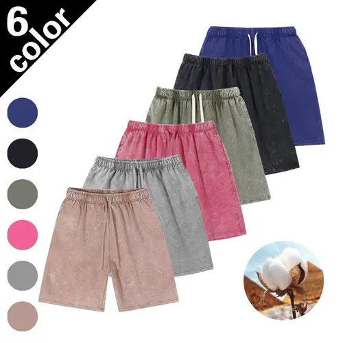 3-Pack Men's Casual Cotton Shorts, Elastic Waist Drawstring Summer Shorts, Multi-Color Loose Fit Lounge Shorts for Men Casual Street Shorts Breathable Summer Shorts