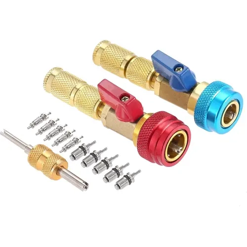 GJANSH R134A Valve Core Remover-Installer Tool Kit, High-Low Press. Automotive Maintenance Fitting Tool for R134A Cars’ AC Systems