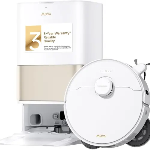 Mova P10 Pro Ultra Gen 2 Robotic Vacuum and Mop, 26,000Pa Suaction, 212°F Hot Water Auto Mop Washing, 1-Hour Hot Air Drying, Extenable Mop, All-in-One Dock, Triple Anti-Tangle System for Home,dorm essentials,home essentials