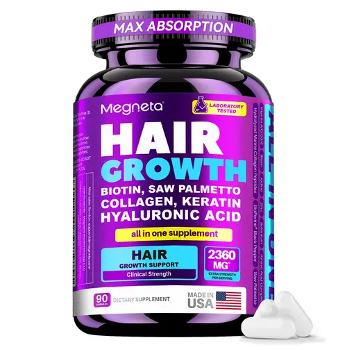 Advanced Hair Growth Complex | Biotin, Saw Palmetto, Collagen & Keratin | 2360mg Potent Formula for Stronger, Thicker Hair | 90 Capsules