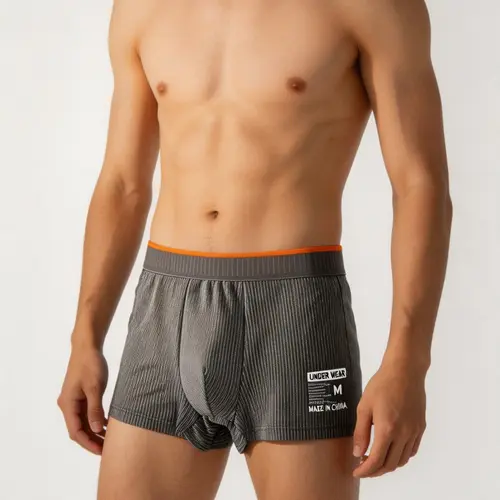 Men's 5-Pcs Set Stretchy Milk Silk Sports Underwear, Ultra Soft All Seasons Stretch Fabric, Solid Colors, Breathable, Moisture-Wicking, No-Ride Up Fit