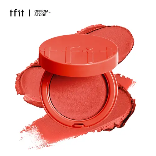 [TFIT OFFICIAL] Fluffy Velvet Cushion Blush (4g/0.14oz) - Korean Cosmetic, Beauty Cosmetics, Jelly-Gel + Powder Formula, Buildable Color, Velvety Finish, Natural Flush, Built-In Puff, Cool/Warm Tones, P01 Milky Pink, Color Correction, Youth, Non Toxic