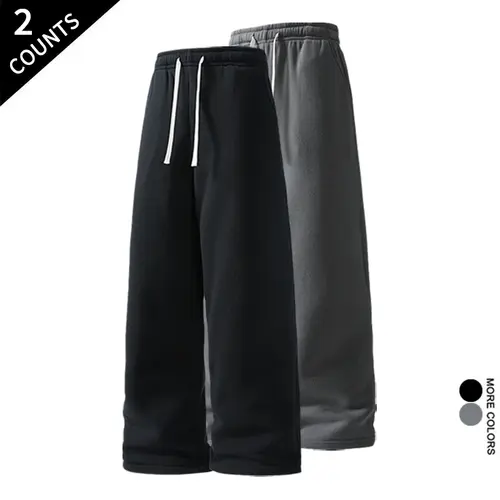 Men's 2-Pack All-Season Baggy Sweatpants, Stretch Sweats with Pockets, Comfy Drawstring Loungewear for Men's Clothing