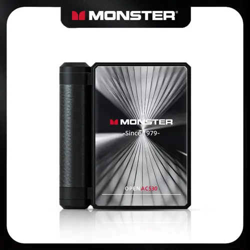 Monster Bluetooth 6.0 (BT6.0 Low Lag) Audio Earbuds, Dual-Fold Design, Comfortable Ear Hooks, 165H Playtime, Waterproof Noise Sport Headset, Rechargeable Battery for Daily Use, Back to School Gift for Men - TikTokShopBackToSchool