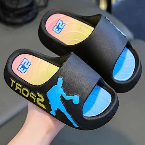 Slippers for Teens, Eva Soft Sole, Casual Summer Footwear, Indoor Outdoor Wear, Solid Pattern, Less Than Ankle Height, Slide Slipper