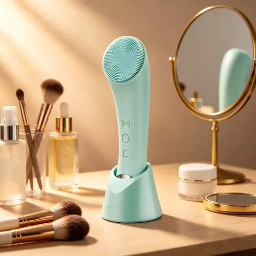 Facial Cleansing Brush, Heatable Vibrating Face Scrubber with Massage, Silicone Face Scrubber for Women & Men, Electric Facial Cleanser for Deep Cleansing, Gentle Exfoliating minihygieneproducts