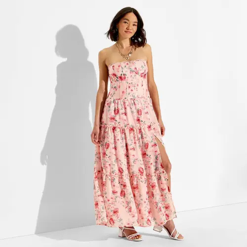 Women's Strapless Tiered Corest Maxi Dress - Wild Fable