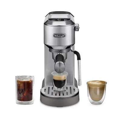 DeLonghi Dedica Duo Espresso and Cold Brew Machine with Milk Frother for Hot & Iced Coffee, Cappuccinos, Lattes & More Stainless Steel