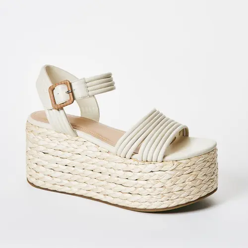 JUSTFAB Women's Platform Espadrille Sandals - Stylish Slip-On Casual Footwear with Adjustable Buckle for Daily Wear, Sandals Women, Women's Sandals, Casual Outdoor Sandals, Shoe
