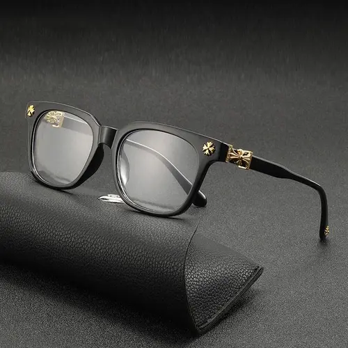 Fashionable Metal Square Anti-Blue Light Glasses – Casual, All-Season, Flat Lens