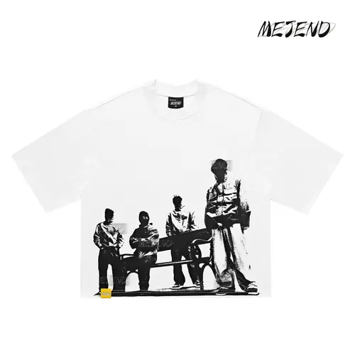 MeJend 12oz Max Heavyweight Cropped Tee, 100% Cotton, Casual Crewneck Tshirt, Mens Graphic Tees, MeJend Boxy tee, Thick Fabric tshirt