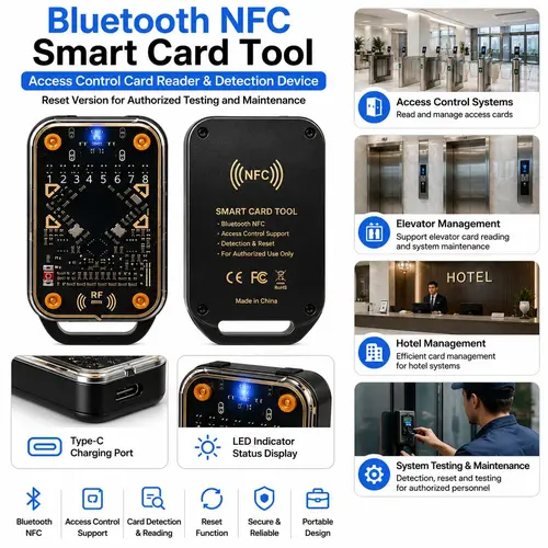 Bluetooth Smart Card Tool, Access Control Card Reader & Detection Device, Reset Version for Authorized Testing and Maintenance#SummerVibes
