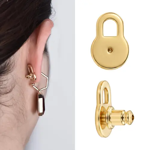 PUKEGM 2Pcs 14K Gold Plated Lobe Lifters for Heavy Earrings for Women - Earring Backs for Droopy Ears - Comfortable Earring Backings for Studs - Trendy Fashion Jewelry Accessories#backtoschool,back to school haul