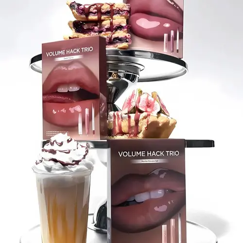 LIP VOLUME HACK TRIO 3 Shades, Lip Mate Pencil 0.5g & Melting Balm 3.5g & Color Gloss 4g,Adopting a sterile push design, ensuring every application remains pure and untouched, with not a single drop wasted【US 2026 Deals for You Days】