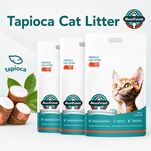 Moonforest Tapioca Cat Litter, Low Dust Kitty Litter with Fast Clumping & Odor Control, Ideal for Multi-Cat Homes #tiktokshopbacktoschool