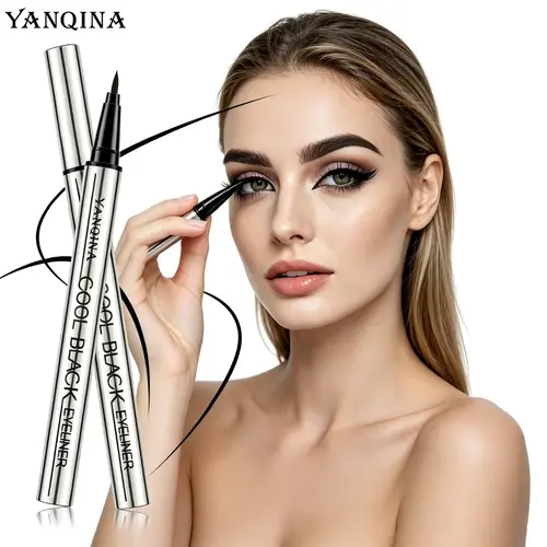 3PCS Vegan Jet Black Matte Eyeliner Pen, Creamy Gel Eye Liner, Daily Cosmetic Eye Makeup